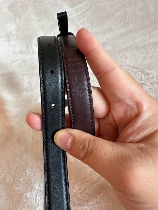 NWT! Coach 89352 Signature Buckle Belt 18mm In Black/Oxblood & Gold tone Size S main image 4